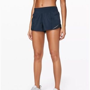 Lululemon True Navy Hotty Hot High-Rise Lined Shorts 2.5”